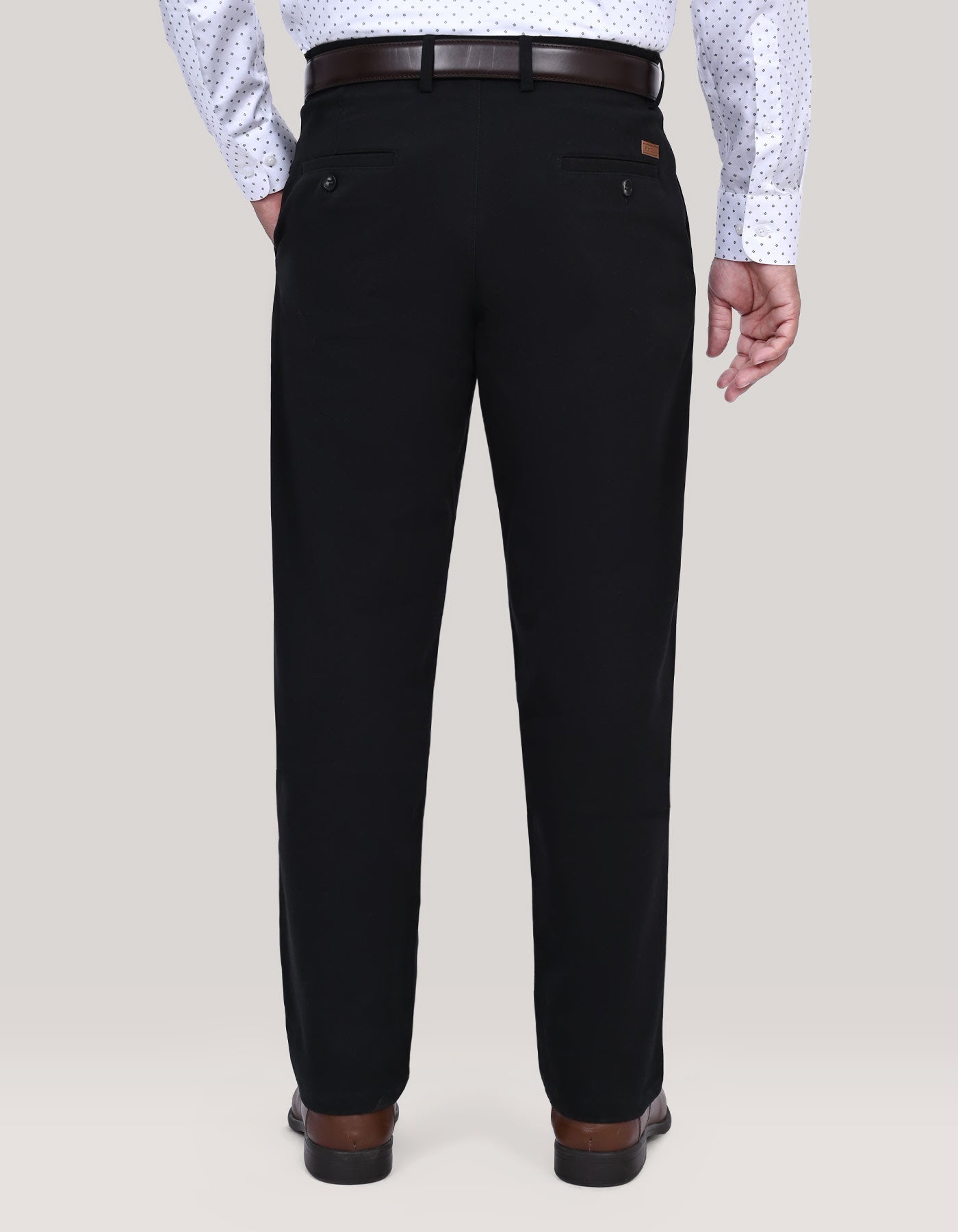 Black Flat Front Smart Fit Chinos