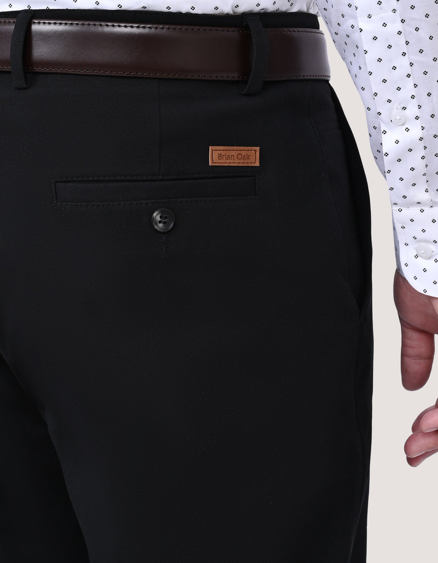 Black Flat Front Smart Fit Chinos