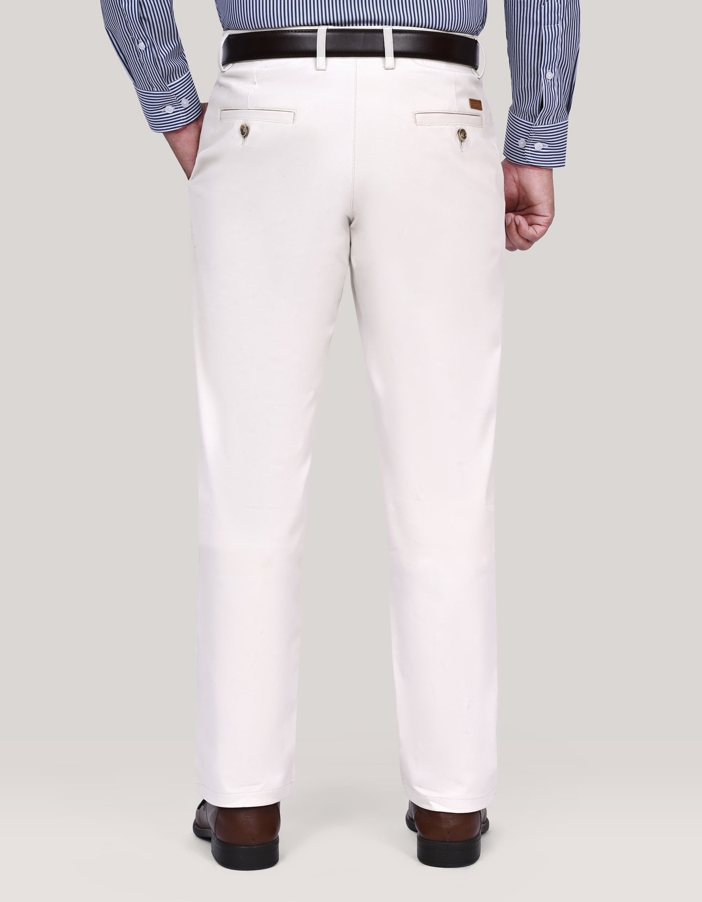 Flat Front Smart Fit Chinos – Cream