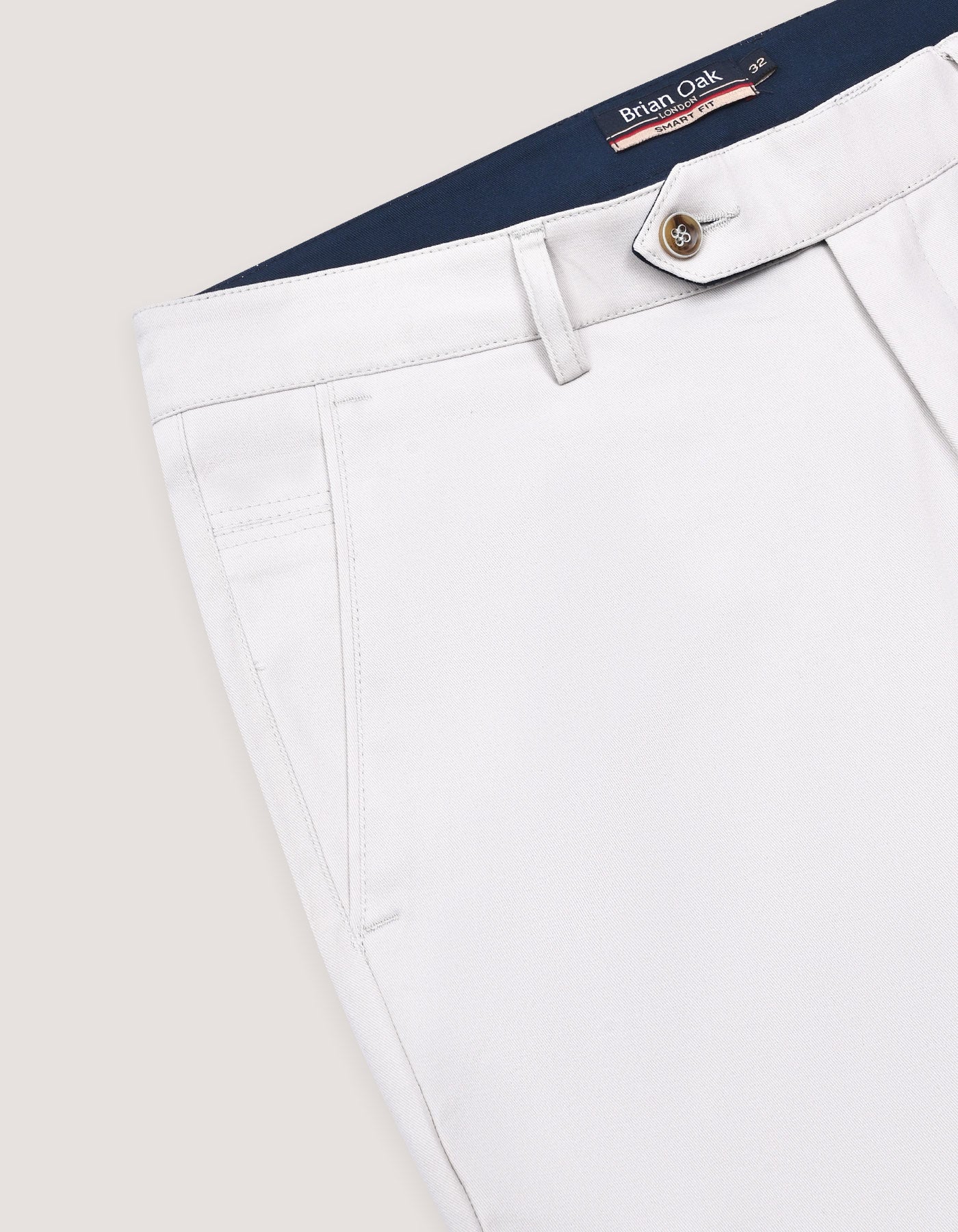 Flat Front Smart Fit Chinos – Cream