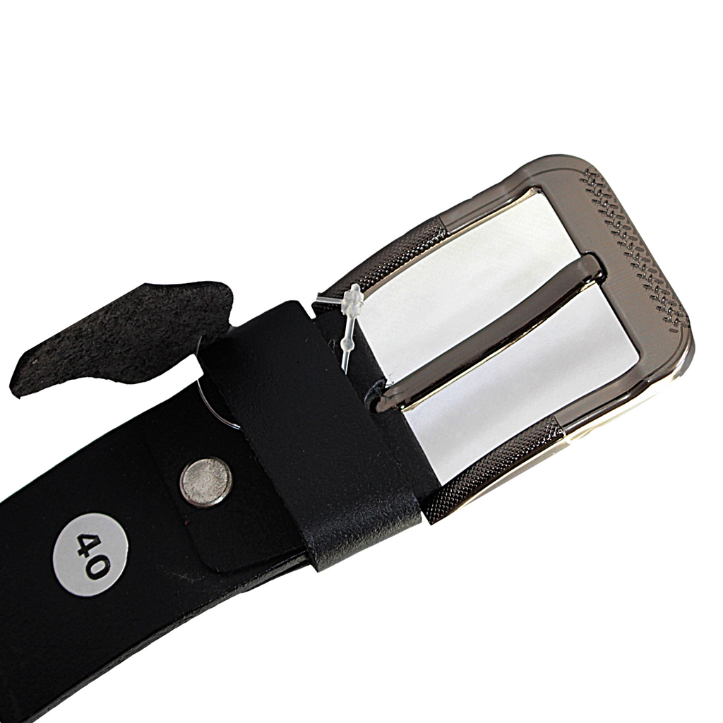 QHA Mens 38mm Real Cowhide Leather Belt with Pin Buckle, Strong & Stylish G01