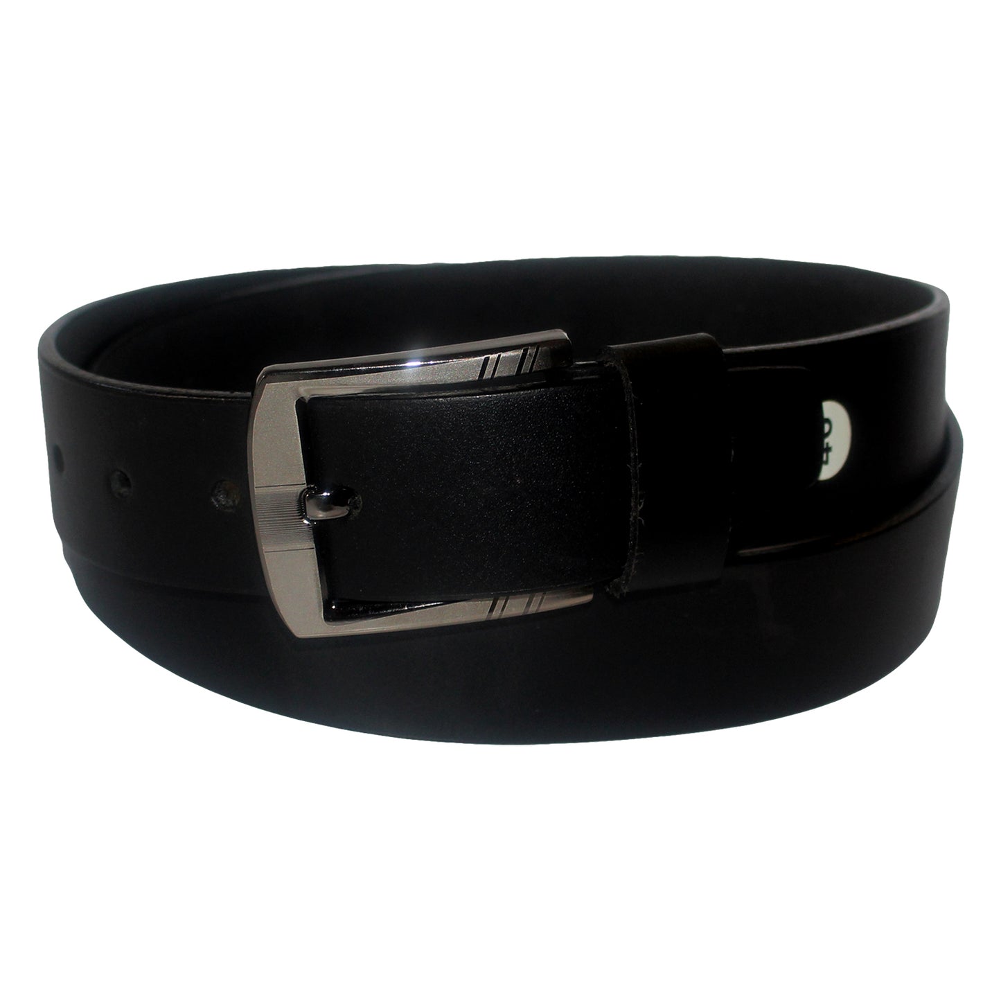 QHA Mens Black Real Leather Belt Real Cowhide Heavy Duty 38mm Wide G07