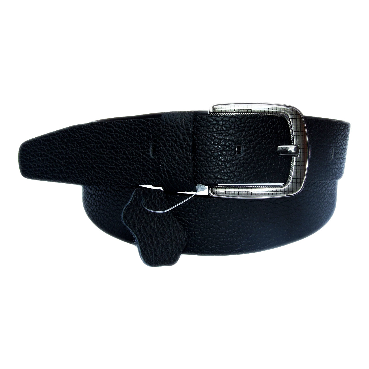 QHA Mens Black Real Leather Belt Real Cowhide Heavy Duty 38mm Wide G08