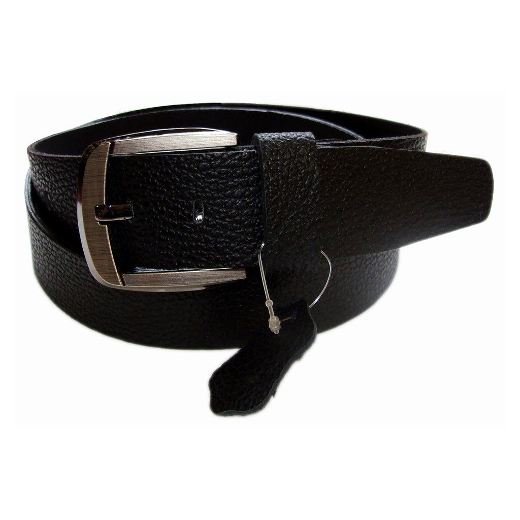 QHA Mens Black Real Leather Belt Real Cowhide Heavy Duty 38mm Wide G09