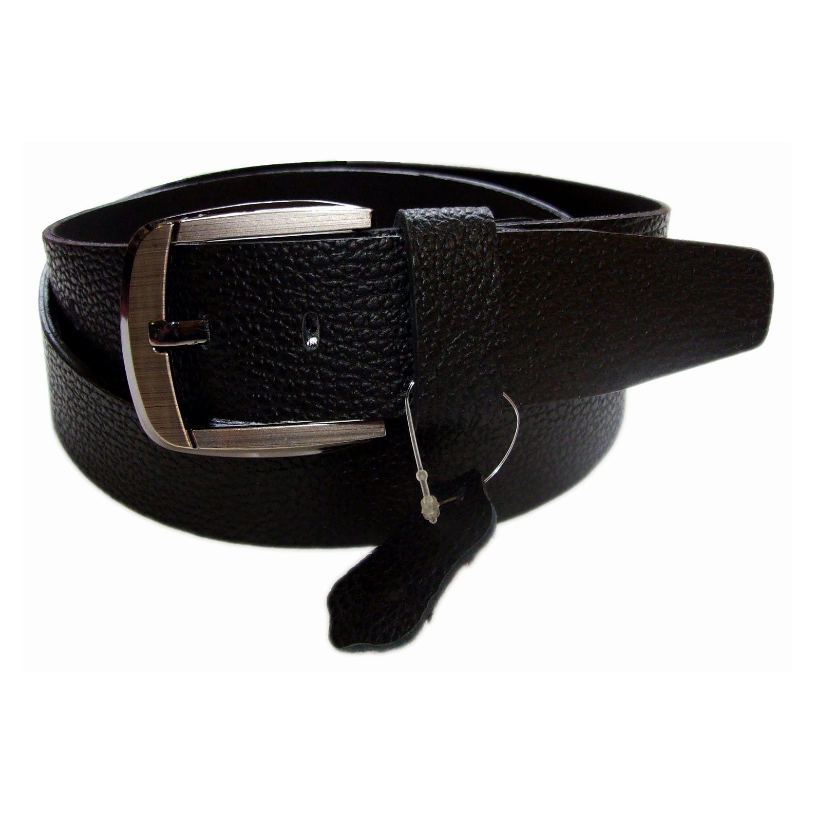 QHA Mens Black Real Leather Belt Real Cowhide Heavy Duty 38mm Wide G09