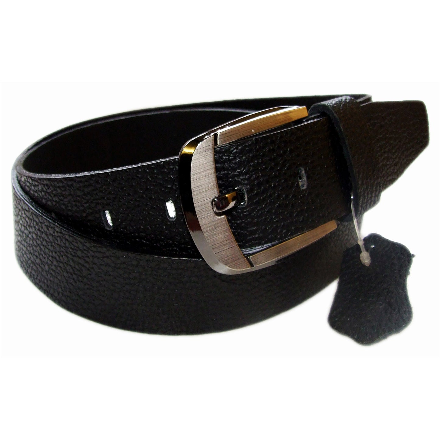 QHA Mens Black Real Leather Belt Real Cowhide Heavy Duty 38mm Wide G09