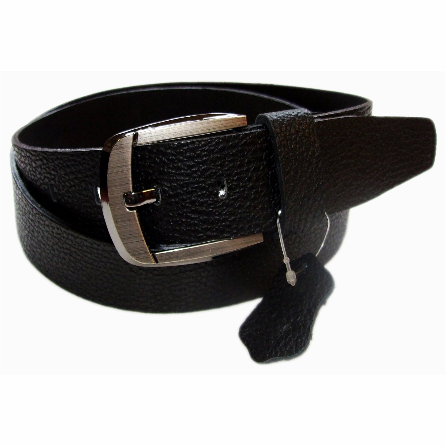 QHA Mens Black Real Leather Belt Real Cowhide Heavy Duty 38mm Wide G09