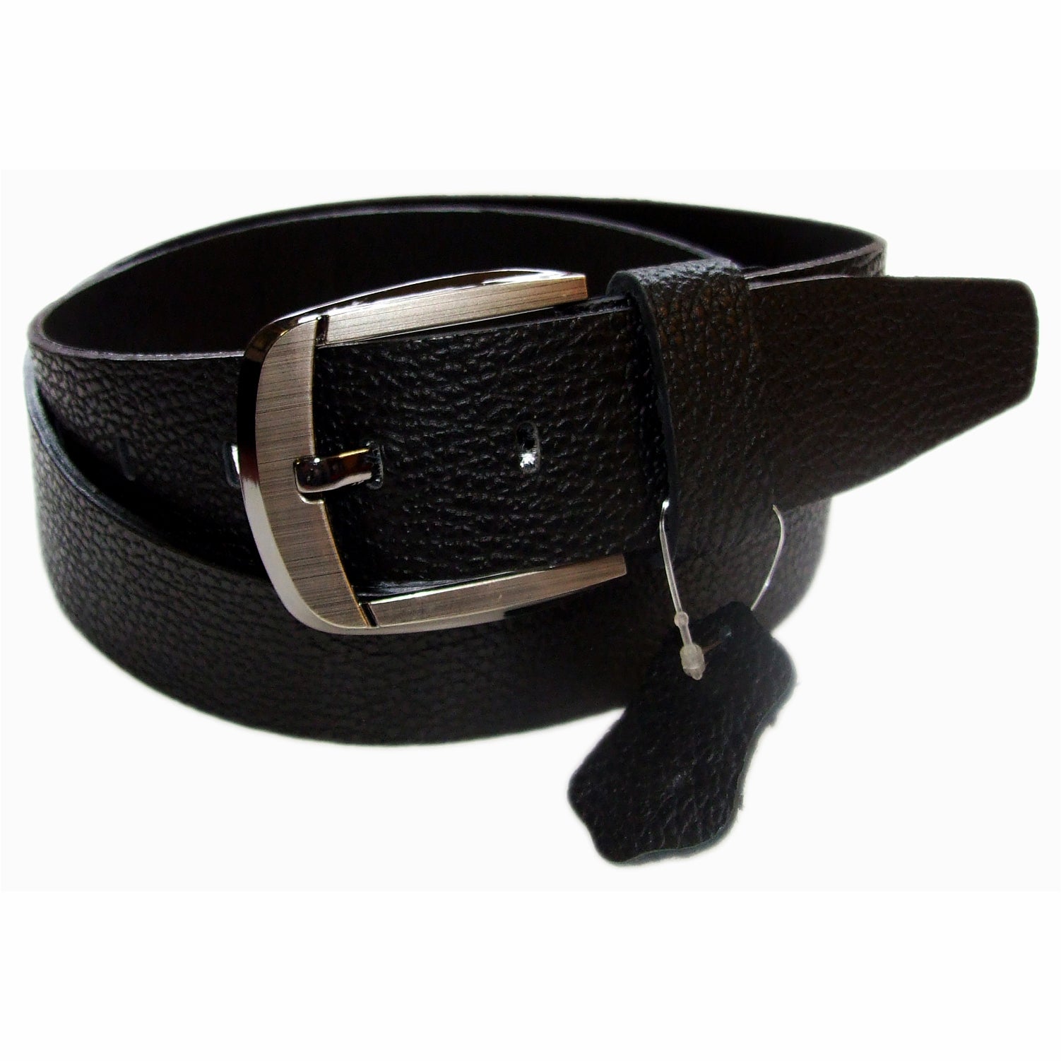 QHA Mens Black Real Leather Belt Real Cowhide Heavy Duty 38mm Wide G09