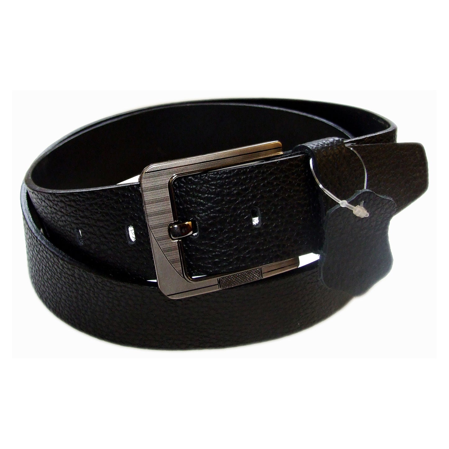 QHA Mens Black Real Leather Belt Real Cowhide Heavy Duty 38mm Wide G11