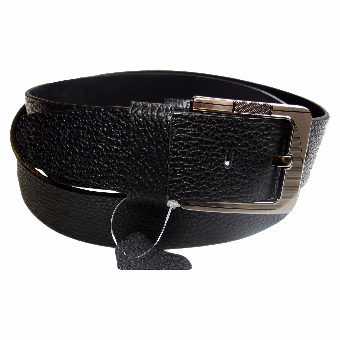 QHA Mens Black Real Leather Belt Real Cowhide Heavy Duty 38mm Wide G11