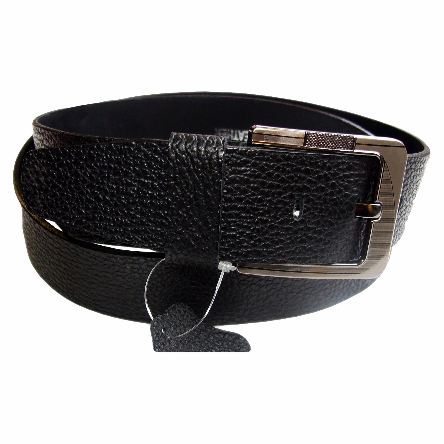 QHA Mens Black Real Leather Belt Real Cowhide Heavy Duty 38mm Wide G11
