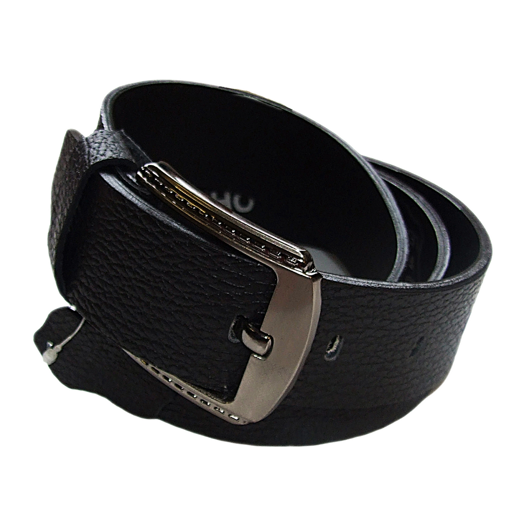 QHA Mens 38mm Real Cowhide Leather Belt with Pin Buckle, Strong & Stylish G12