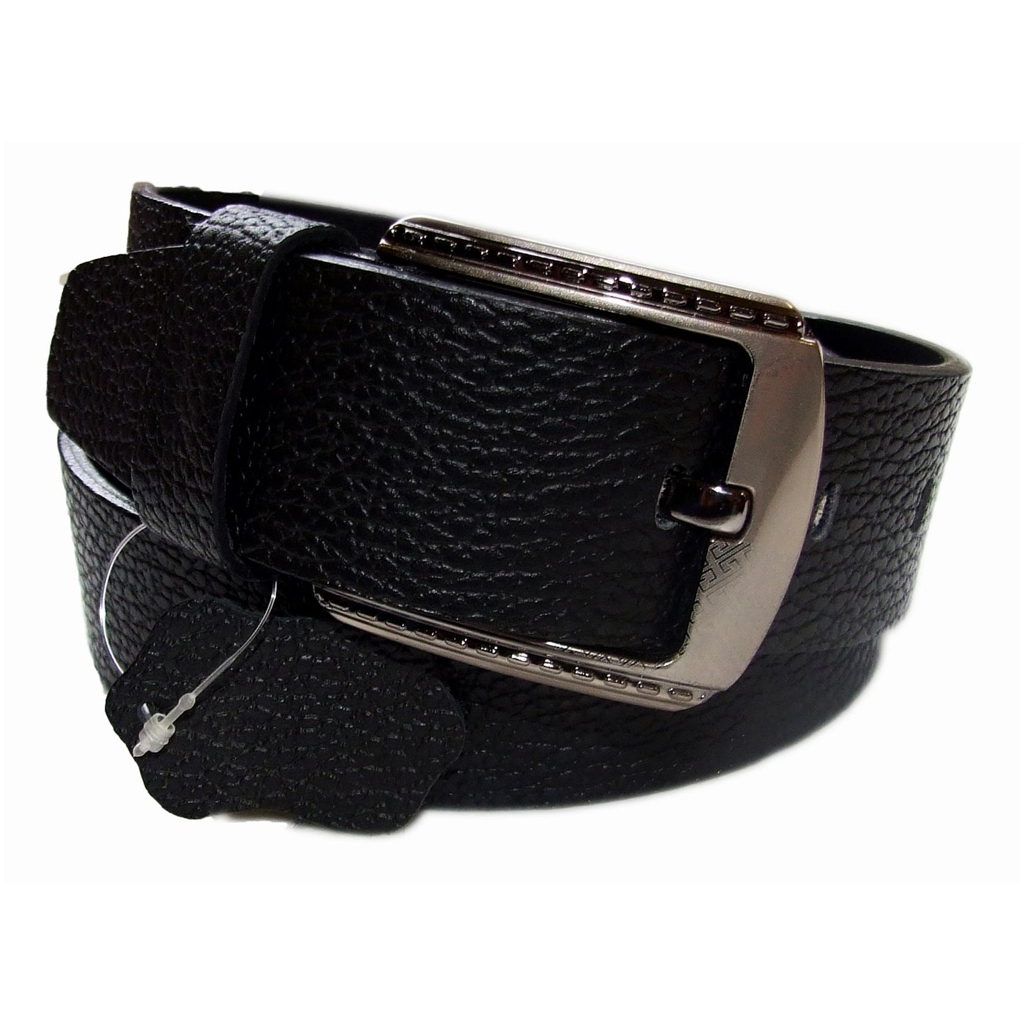 QHA Mens Black Real Leather Belt Real Cowhide Heavy Duty 38mm Wide G12