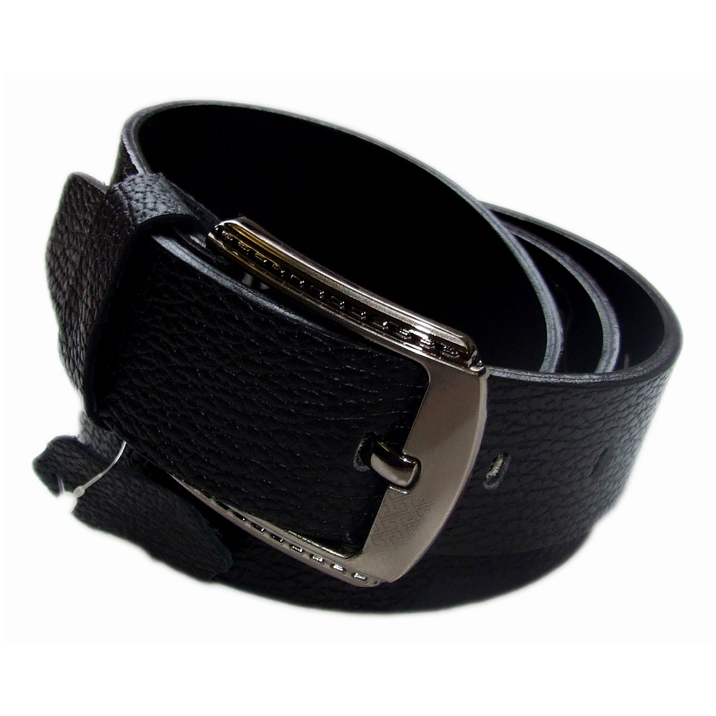 QHA Mens Black Real Leather Belt Real Cowhide Heavy Duty 38mm Wide G12