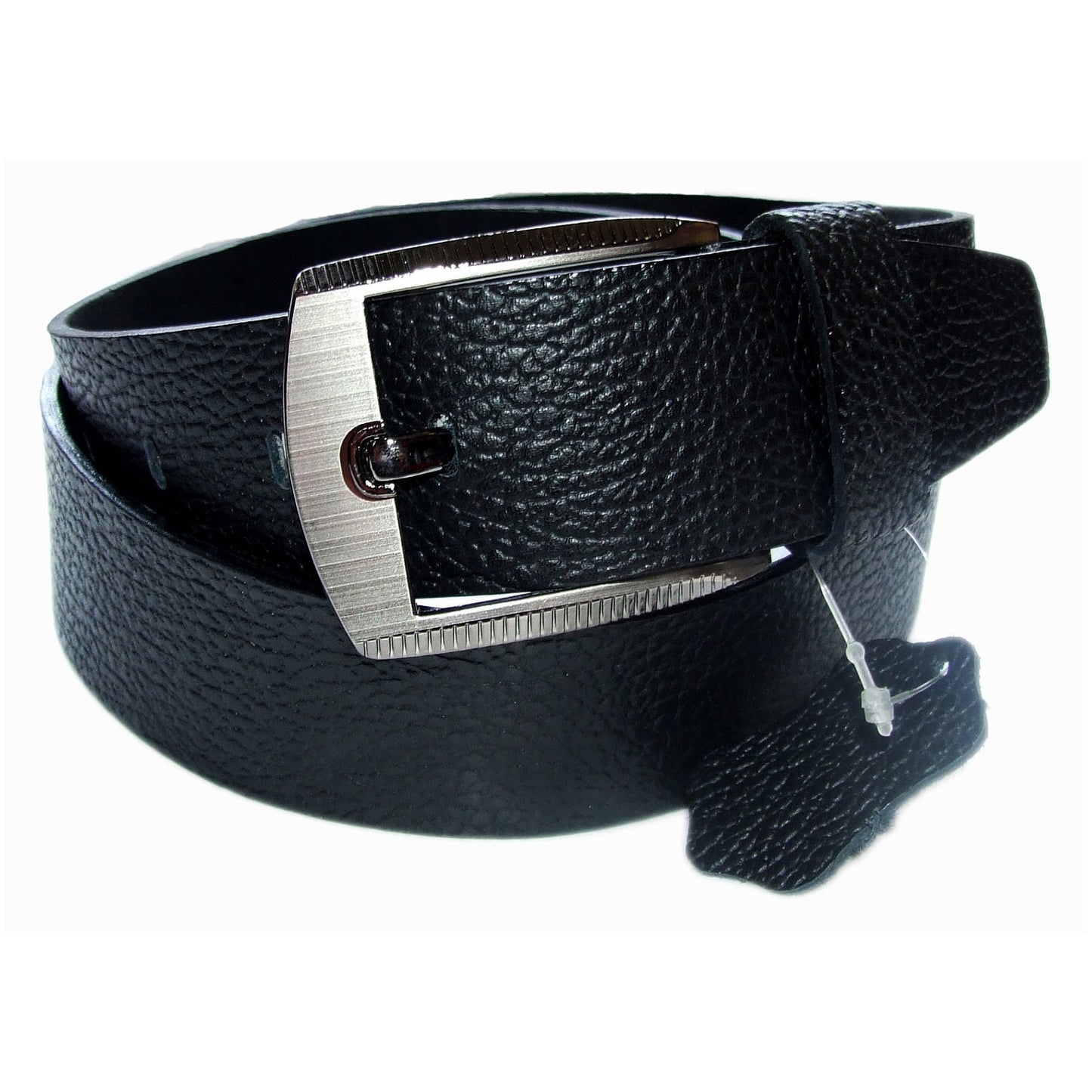 QHA Mens Black Real Leather Belt Real Cowhide Heavy Duty 38mm Wide G13