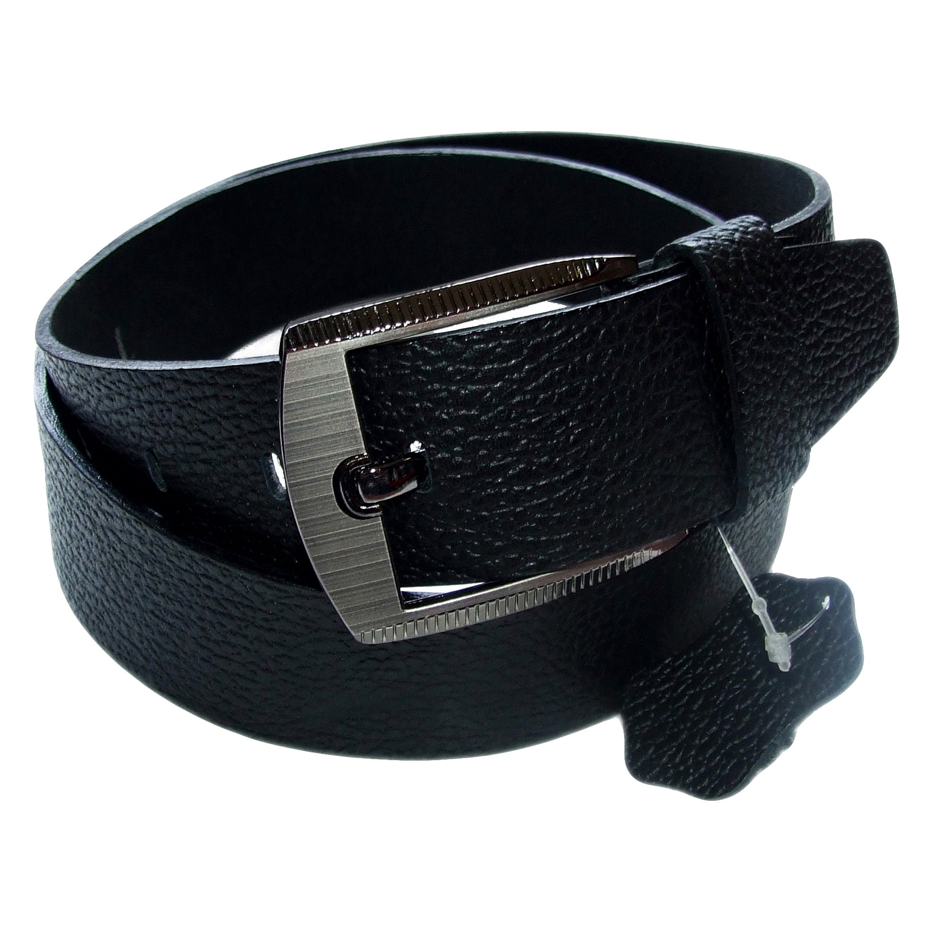 QHA Mens Black Real Leather Belt Real Cowhide Heavy Duty 38mm Wide G13