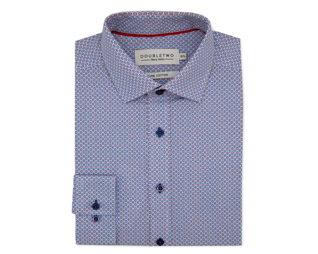 Double Two Long Sleeve Multi Coloured Classic Collar Shirt For Men In Size 19 to 23 Inch Collar