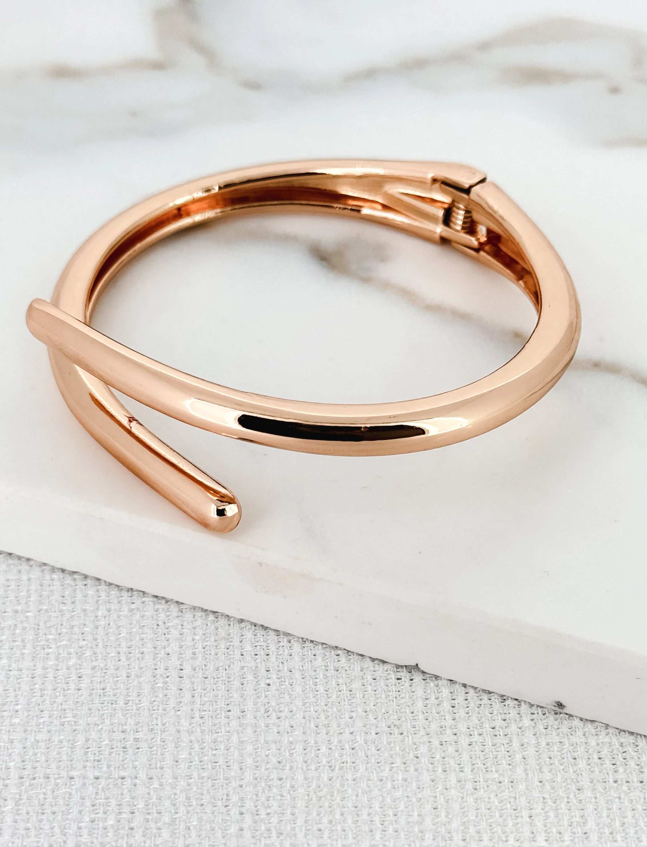Gold Hinged Bangle | Elegant Everyday Bracelet