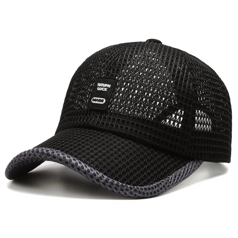 Mens Polyester Mesh Baseball Cap Adjustable Sun Protection