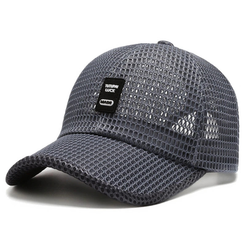 Mens Polyester Mesh Baseball Cap Adjustable Sun Protection