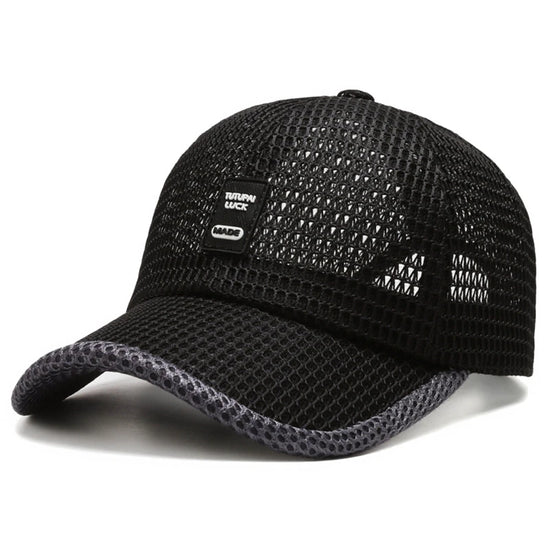 Mens Polyester Mesh Baseball Cap Adjustable Sun Protection