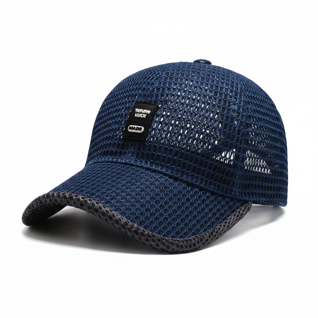 Mens Polyester Mesh Baseball Cap Adjustable Sun Protection