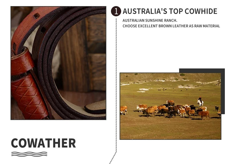 Mens Genuine Leather Belt Big Size 3.8cm Pin Buckle Jeans Belt Black Brown