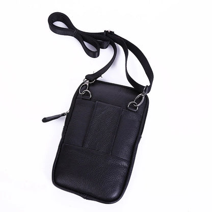 Mens Genuine Leather Phone Pouch Belt Bag Waist Crossbody Travel Wallet Case - QHA UK
