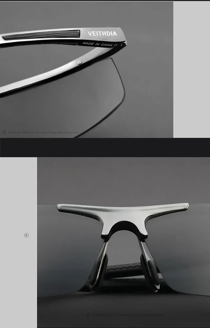 VEITHDIA Mens Polarized UV400 Sunglasses | Aluminum-Magnesium Frame 6588