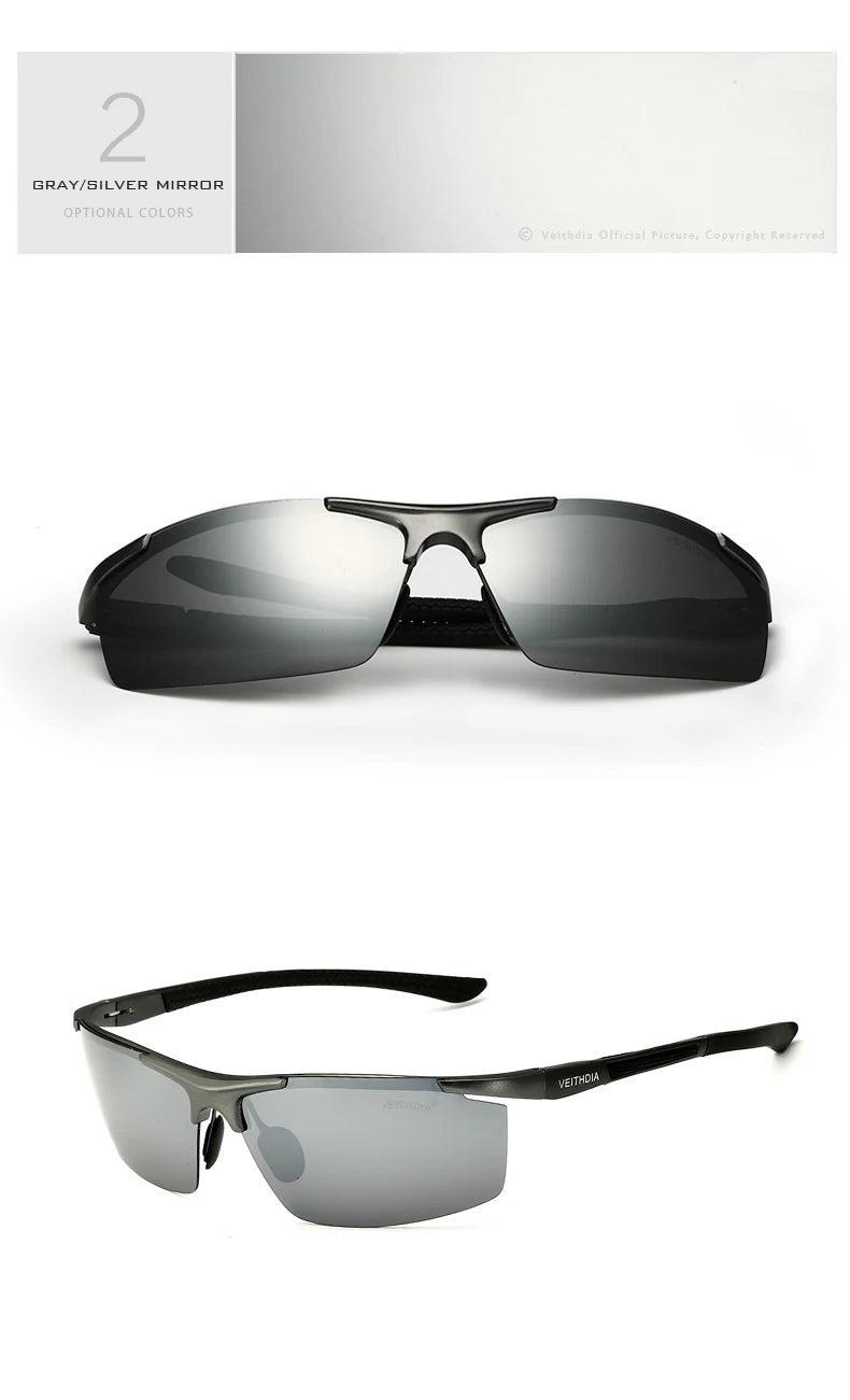 VEITHDIA Mens Polarized UV400 Sunglasses | Aluminum-Magnesium Frame 6588