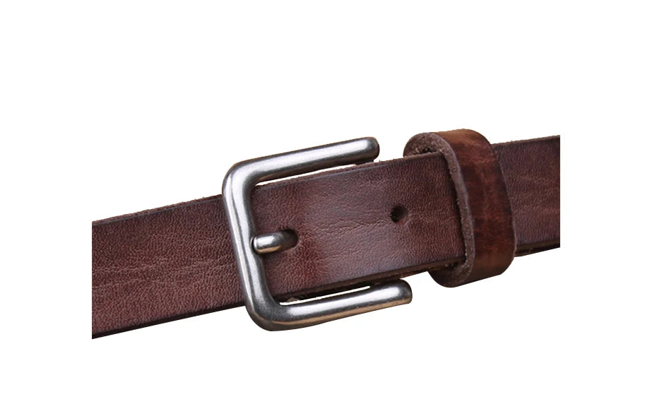 Womens Genuine Cowhide Leather Belt | Unisex Classic Pin Buckle | 22mm/23mm Wide