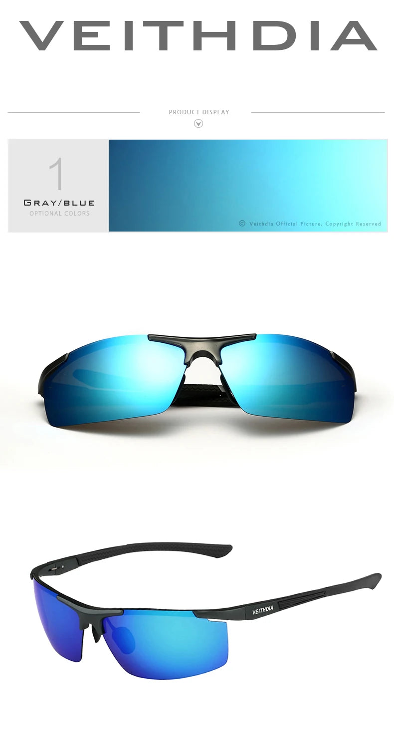 VEITHDIA Mens Polarized UV400 Sunglasses | Aluminum-Magnesium Frame 6588