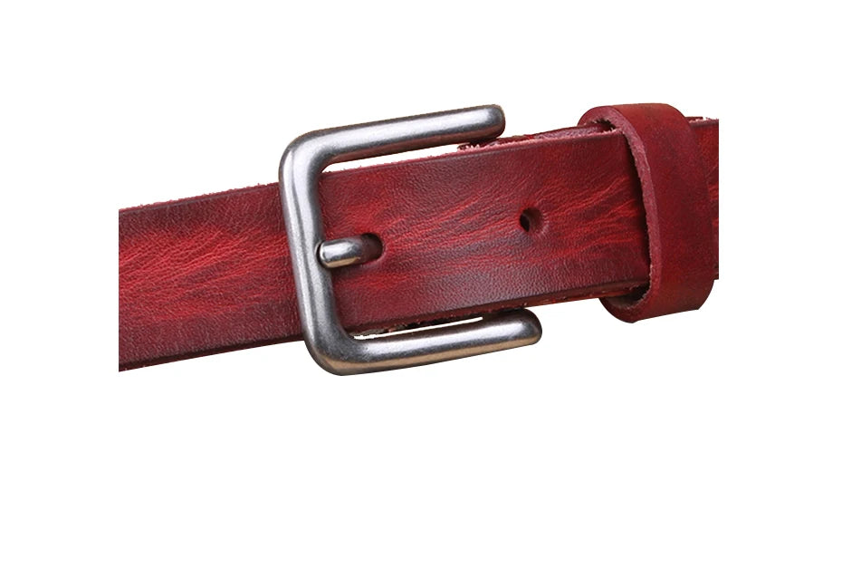Womens Genuine Cowhide Leather Belt | Unisex Classic Pin Buckle | 22mm/23mm Wide
