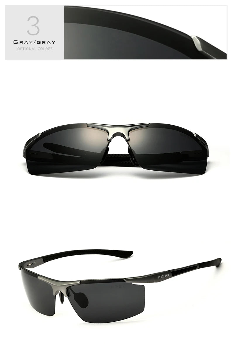 VEITHDIA Mens Polarized UV400 Sunglasses | Aluminum-Magnesium Frame 6588
