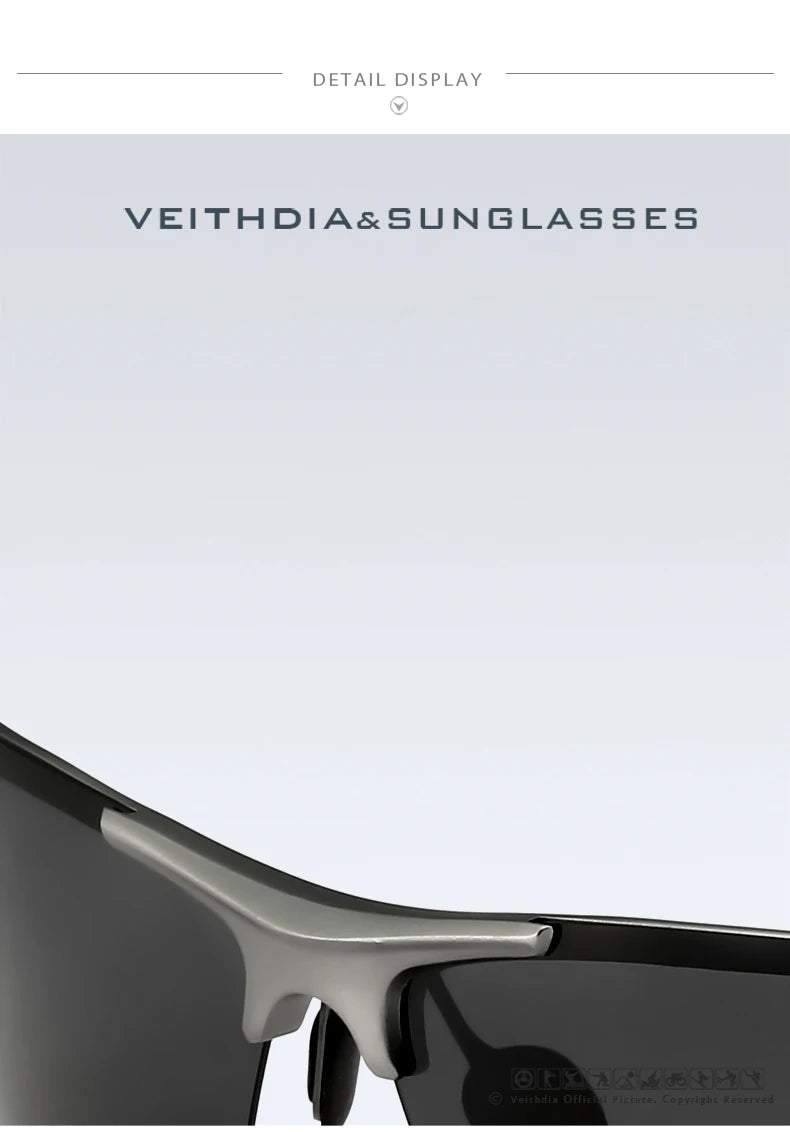 VEITHDIA Mens Polarized UV400 Sunglasses | Aluminum-Magnesium Frame 6588