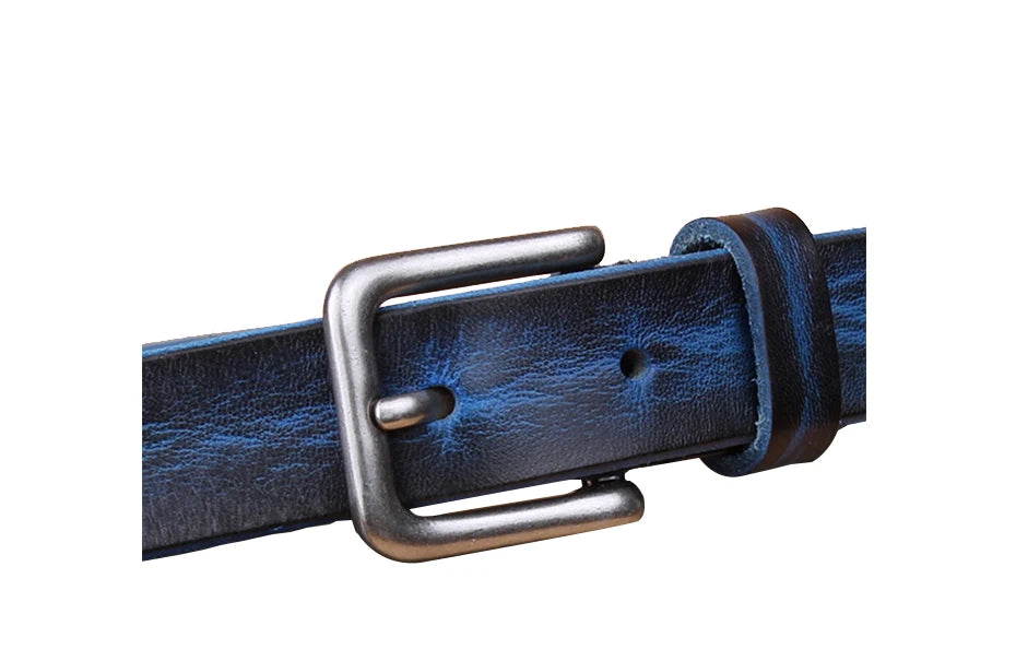 Womens Genuine Cowhide Leather Belt | Unisex Classic Pin Buckle | 22mm/23mm Wide