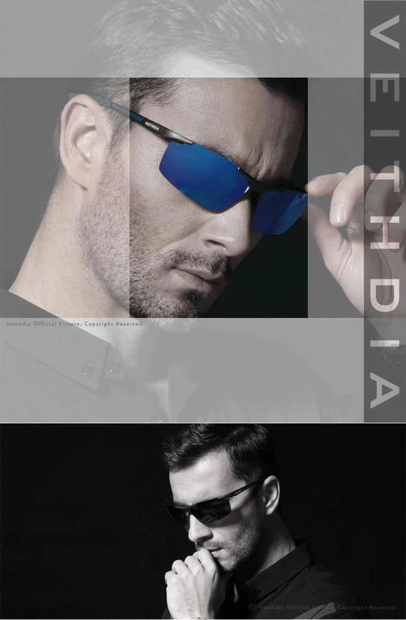 VEITHDIA Mens Polarized UV400 Sunglasses | Aluminum-Magnesium Frame 6588