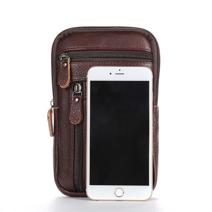 Mens Genuine Leather Phone Pouch Belt Bag Waist Crossbody Travel Wallet Case - QHA UK