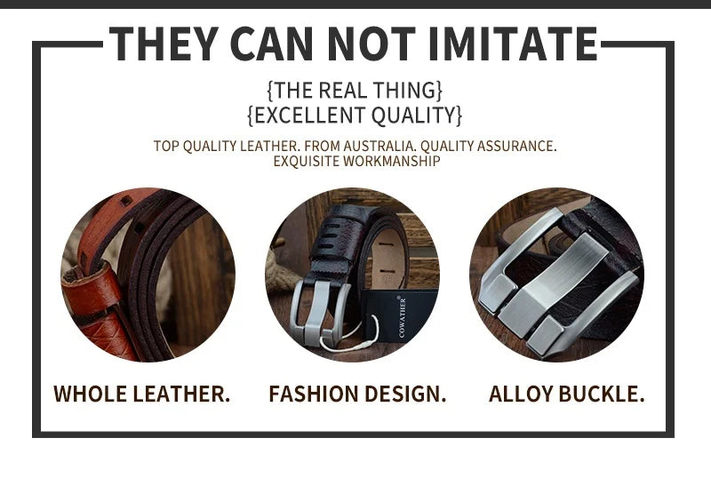 Mens Genuine Leather Belt Big Size 3.8cm Pin Buckle Jeans Belt Black Brown