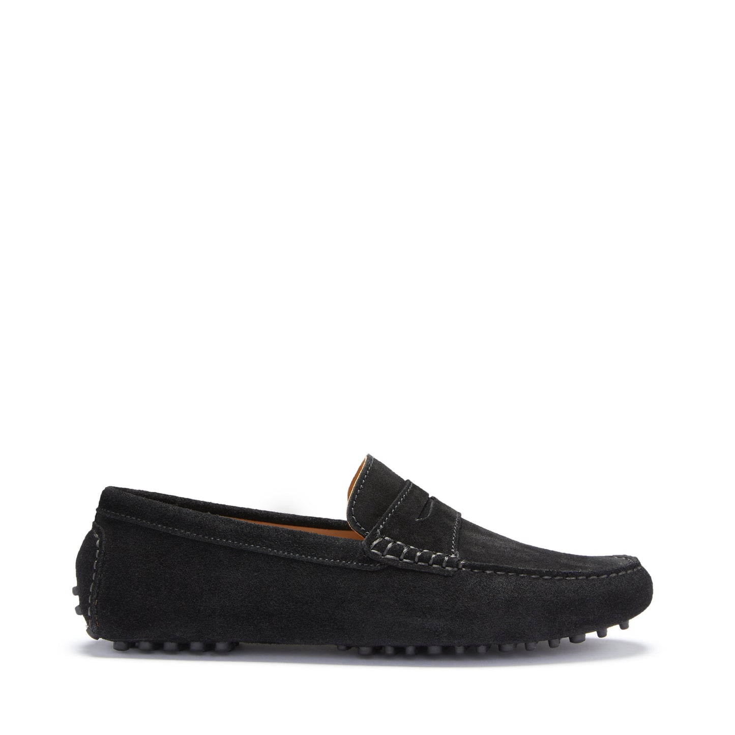 Hugs & Co Mens Penny Driving Loafers Black Suede UK 7-14 product image 1