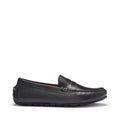 Tyre Sole Penny Driving Loafers, black leather - QHA UK