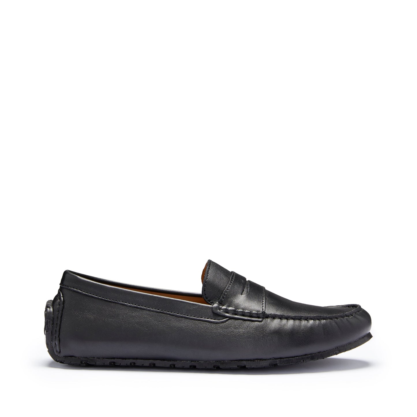 Tyre Sole Penny Driving Loafers, black leather - QHA UK