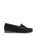 Loafers Leather Sole, black suede - QHA UK