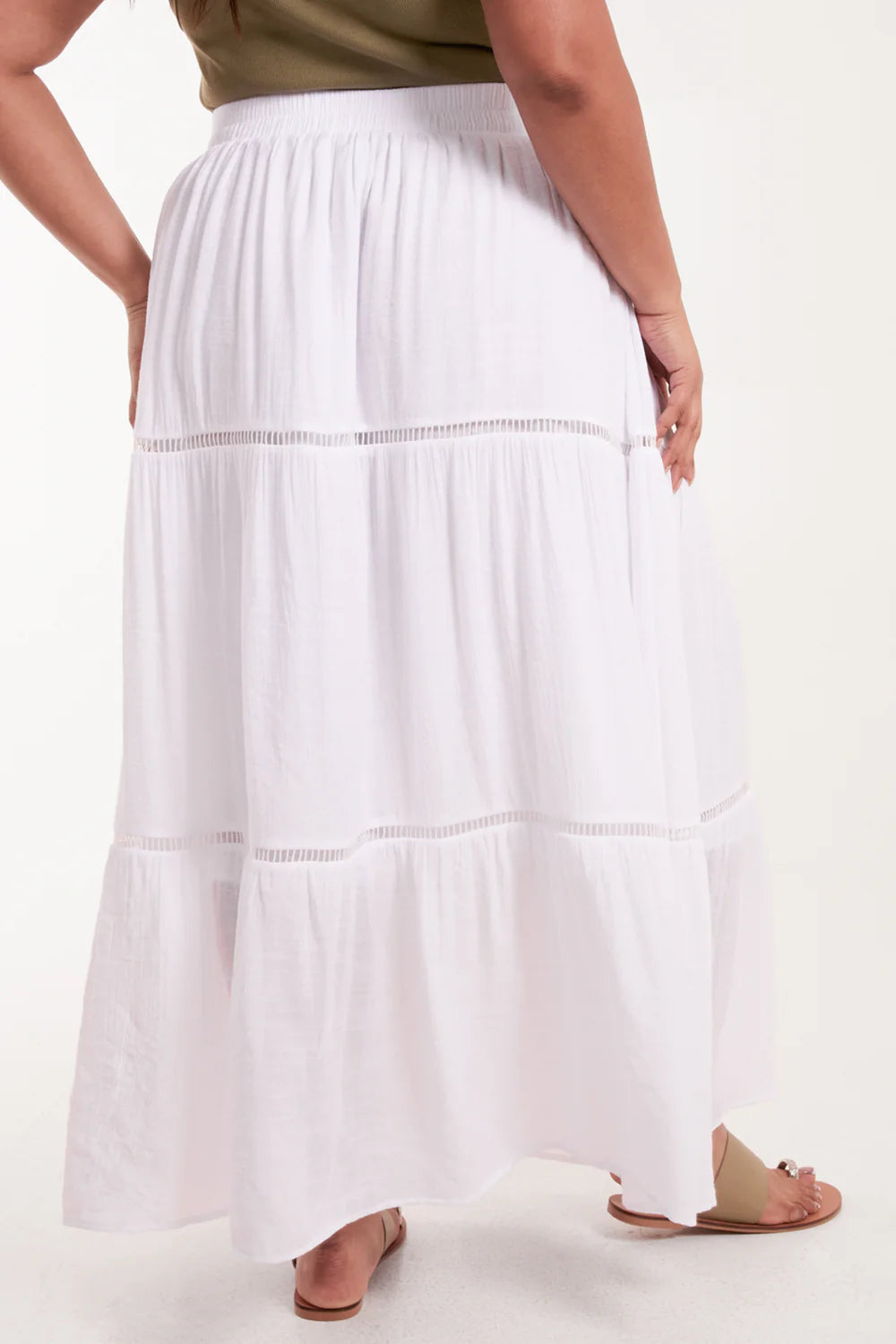 Curve Ladder Trim Maxi Skirt | Plus Size 18–20 & 22–24 | Summer Skirt