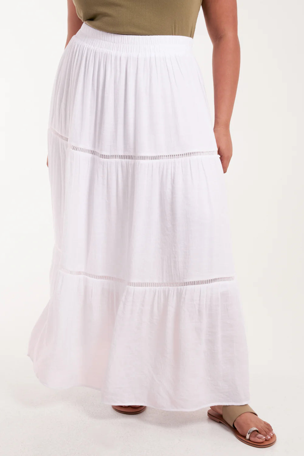 Curve Ladder Trim Maxi Skirt | Plus Size 18–20 & 22–24 | Summer Skirt
