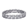 Womens 10mm Clustered Tennis Bracelet - White Gold
