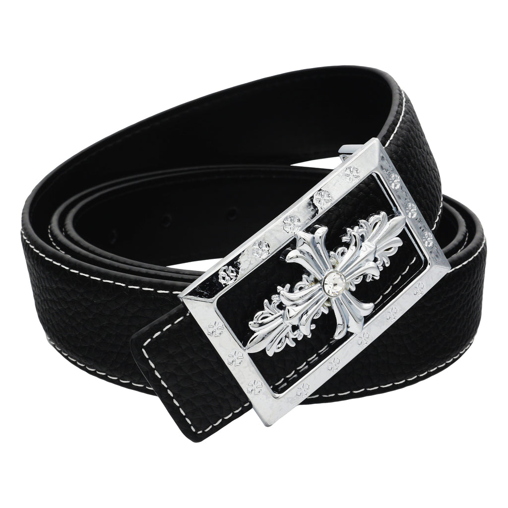 Ceinture en cuir de créateur pour femme QHA, boucle ardillon à thème croisé, largeur 32 mm, Q80