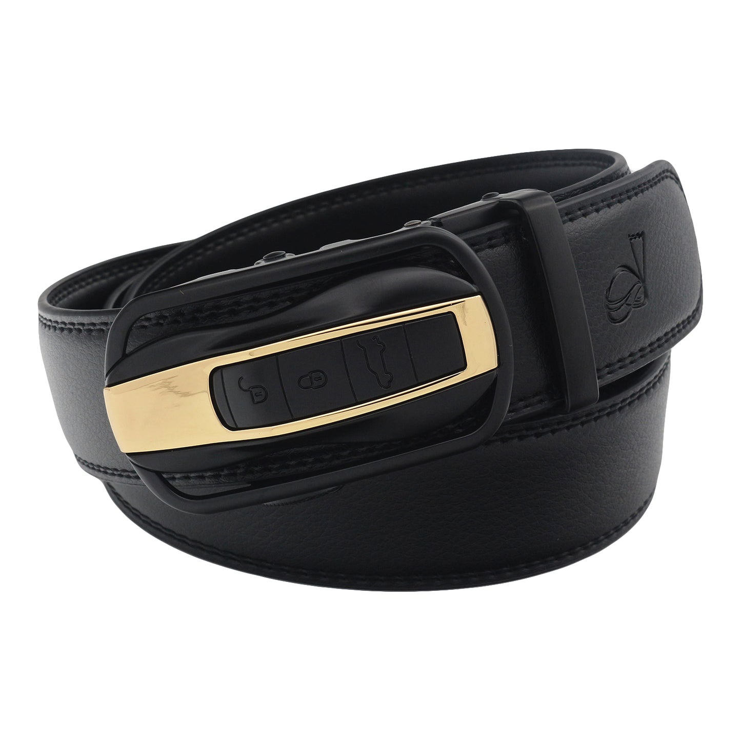 QHA Mens Ratchet Leather Belt Car Themed Automatic Buckle 35mm Wide Q87