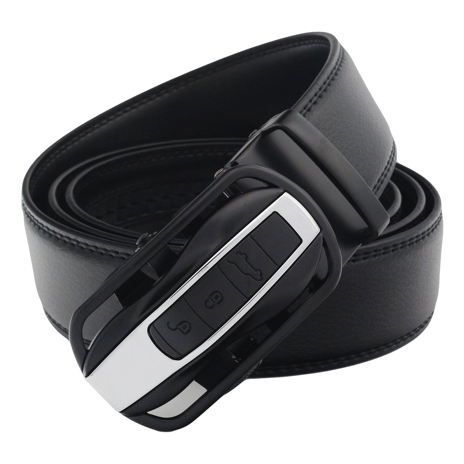 Ceinture à cliquet en cuir pour homme QHA, boucle automatique, motif voiture, largeur 35 mm, Q87