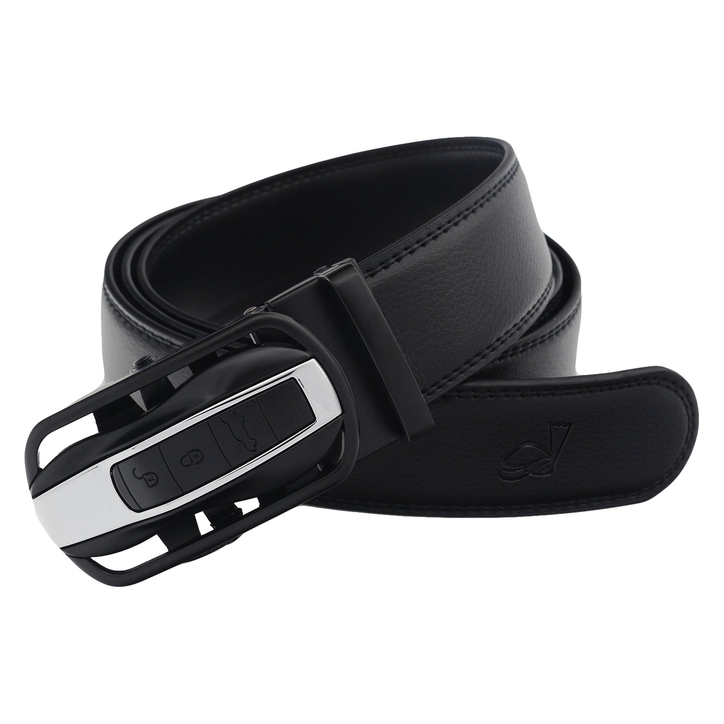 QHA Mens Ratchet Leather Belt Car Themed Automatic Buckle 35mm Wide Q87